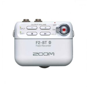 Zoom F2 Field Recorder with Lavalier Microphone and Bluetooth Control - White
