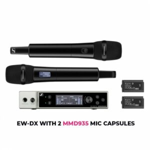 Sennheiser EW-DX 935-S SET Dual-Channel Digital Wireless System with 2 Handheld Mics & MMD 935 Capsules - Image 1