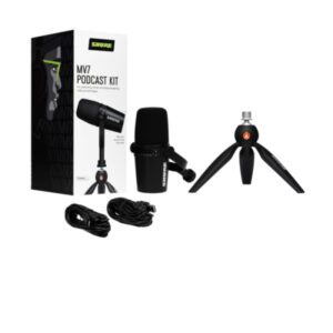 Shure MV7 Podcast Microphone Bundle (With Manfrotto Stand)