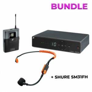 Sennheiser XSW1 Wireless Bodypack System + Shure SM31FH-TQG Fitness Headset (Bundle Set)