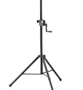 K&M Hand Crank Speaker Stand, Black - Single Piece