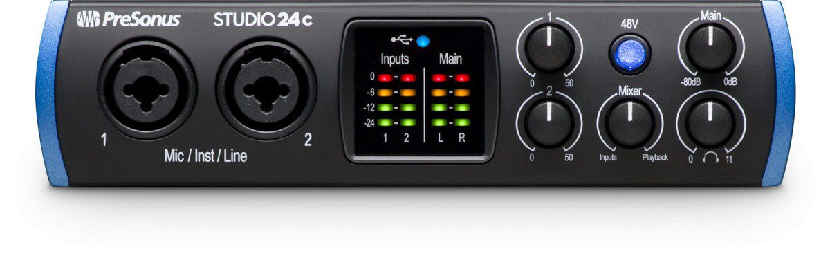 PreSonus Studio 24c 2×2 USB Type-C Audio/MIDI Interface