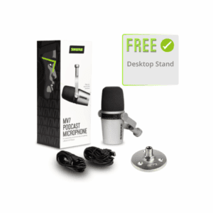 Shure MV7 Special Bundle - USB & XLR Podcast Streaming Microphone (Silver)