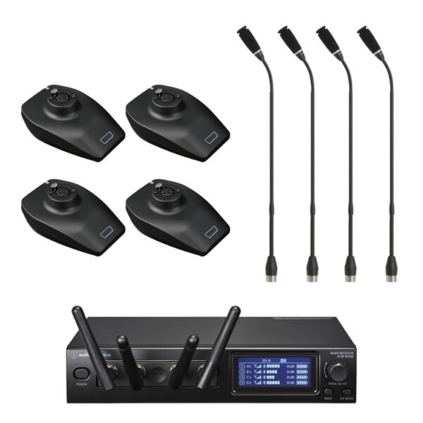 aTW-1447 ATUC-M43H System 20 PRO Quad Wireless Gooseneck Mic System
